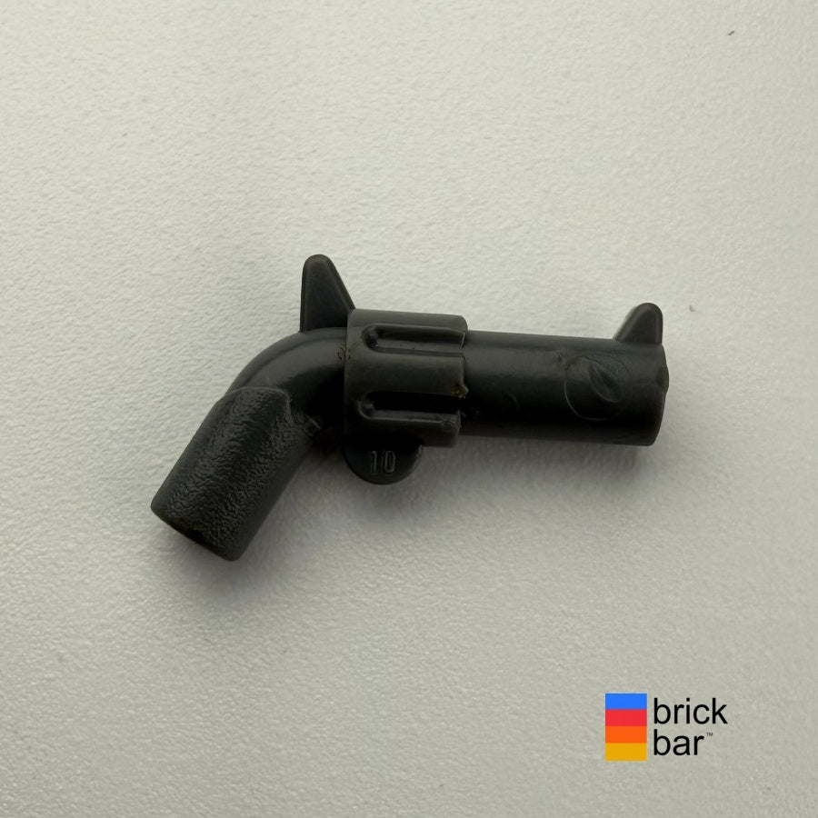 Dark bluish gray Indiana Jones revolver 77078, side view photographed by Brick Bar.