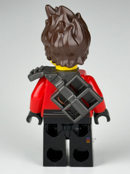 Kai - The LEGO Ninjago Movie, Hair, Pearl Dark Gray Scabbard njo0360 back view