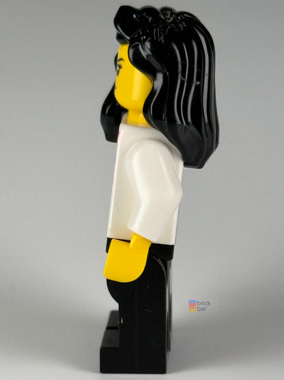 Pirate - Female, Black Legs, Red Vest over White Shirt, Black Hair pi189 side view