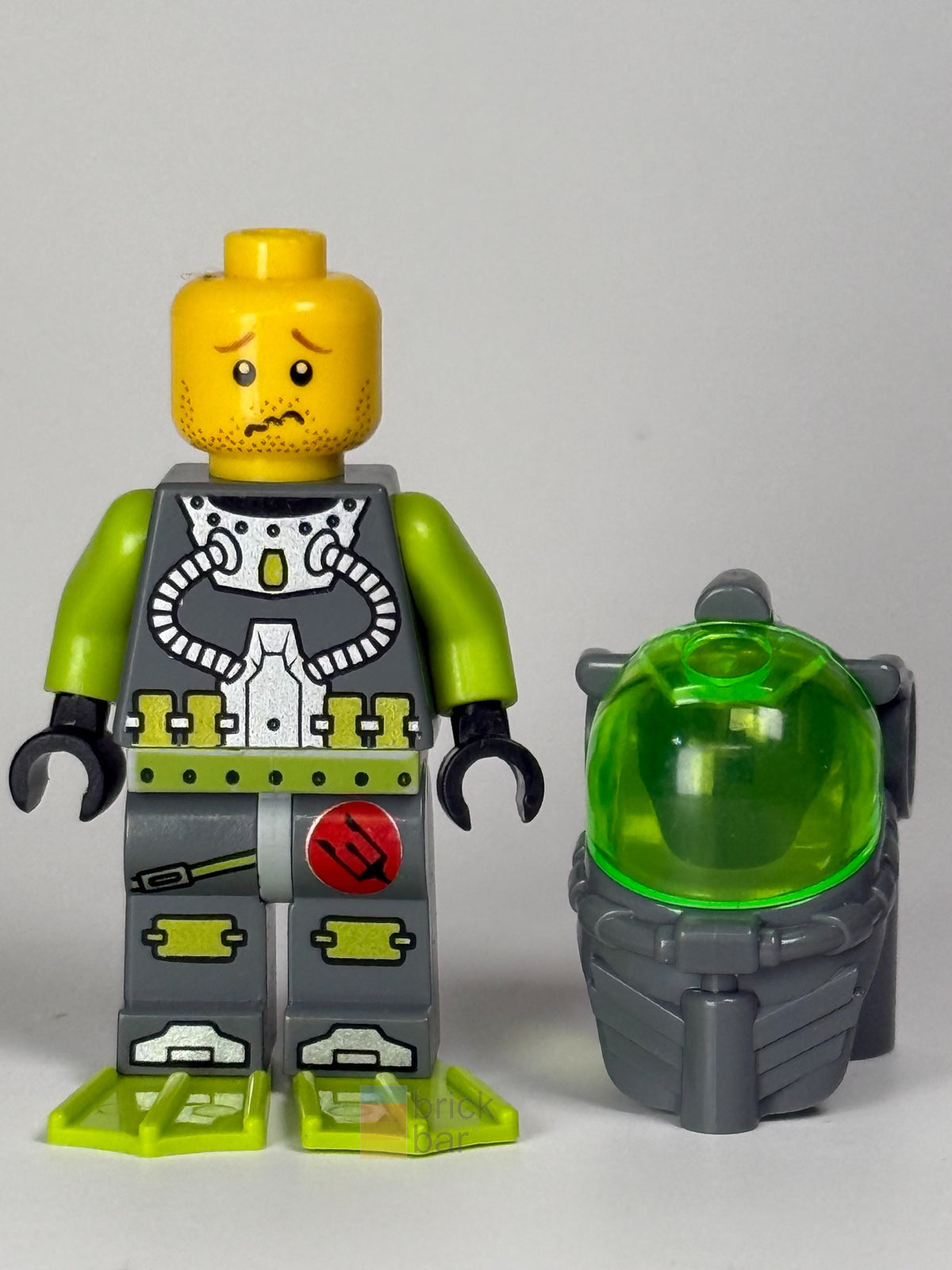 Brick Bar original photograph of Atlantis Diver 4 Lance Spears atl006 bare head and torso with helmet separately shown