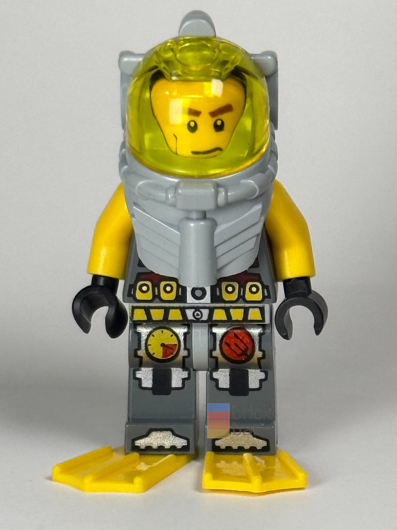 Brick Bar original photograph of Atlantis Diver 1 Axel atl016 with yellow flippers, front view