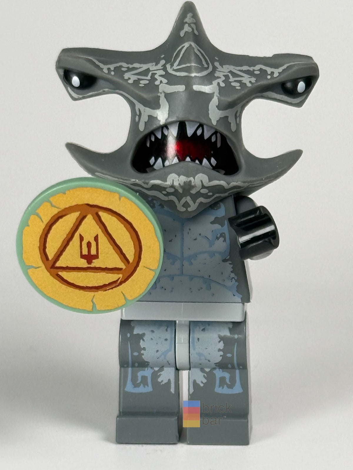 Brick Bar original photograph of Atlantis Hammerhead Warrior atl017 holding its shield, front view