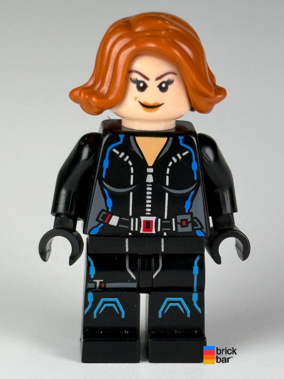 Black Widow sh0186 LEGO minifigure, alternate face view