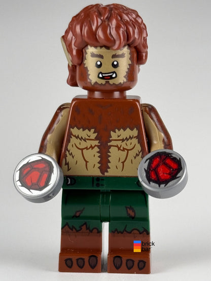 The Werewolf colmar16 LEGO Marvel Studios Series 2 minifigure with pictured accessories, alternate face view