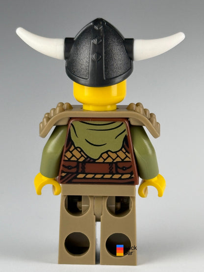 LEGO Viking Chieftain idea169 with horned helmet and shoulder armor — back view