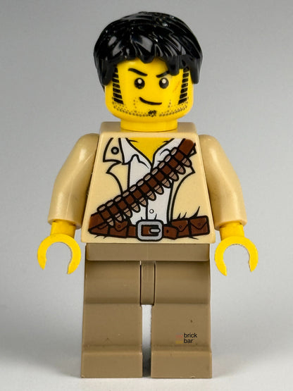 Jake Raines pha009 LEGO Pharaoh's Quest minifigure front view, original Brick Bar photograph