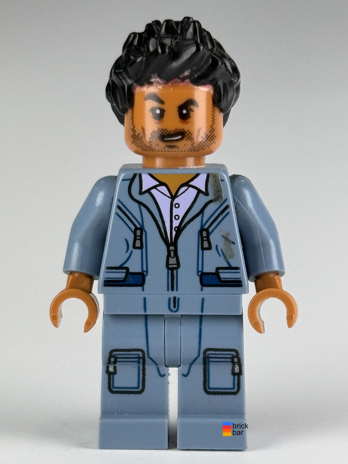 Simon Masrani jw003 LEGO Jurassic World minifigure, front view, Brick Bar original photo