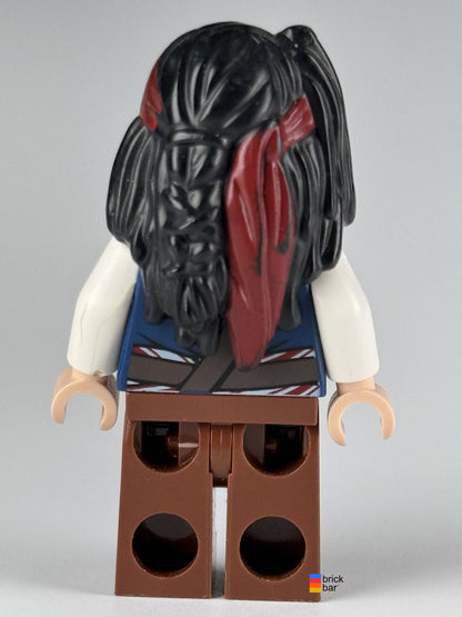Captain Jack Sparrow poc012 LEGO Pirates of the Caribbean minifigure, back view