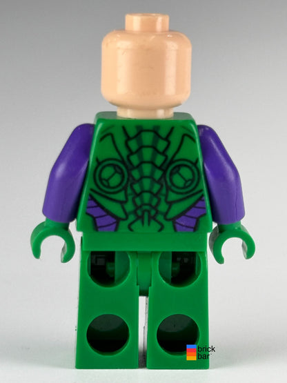 LEGO Lex Luthor sh0459 green and dark purple light armor — back view