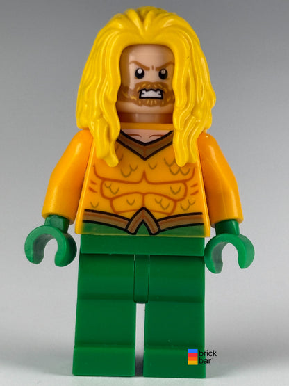 Aquaman sh0557 LEGO DC Super Heroes minifigure, front view.