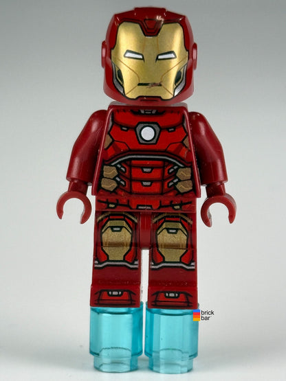 Iron Man sh0649 LEGO® Marvel minifigure — front view, actual item photographed by Brick Bar™