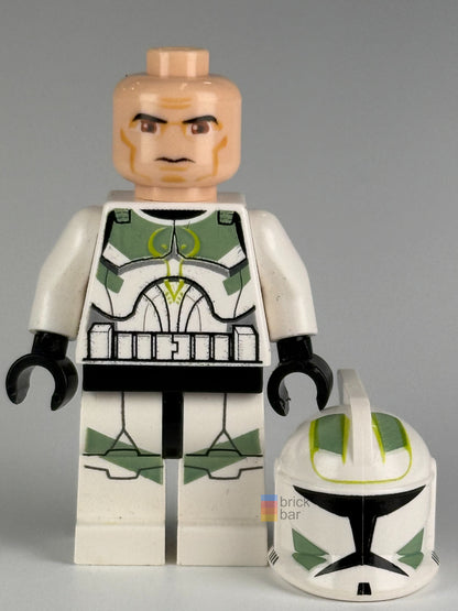 LEGO Star Wars Horn Company Clone Trooper sw0298 face detail view – Brick Bar™