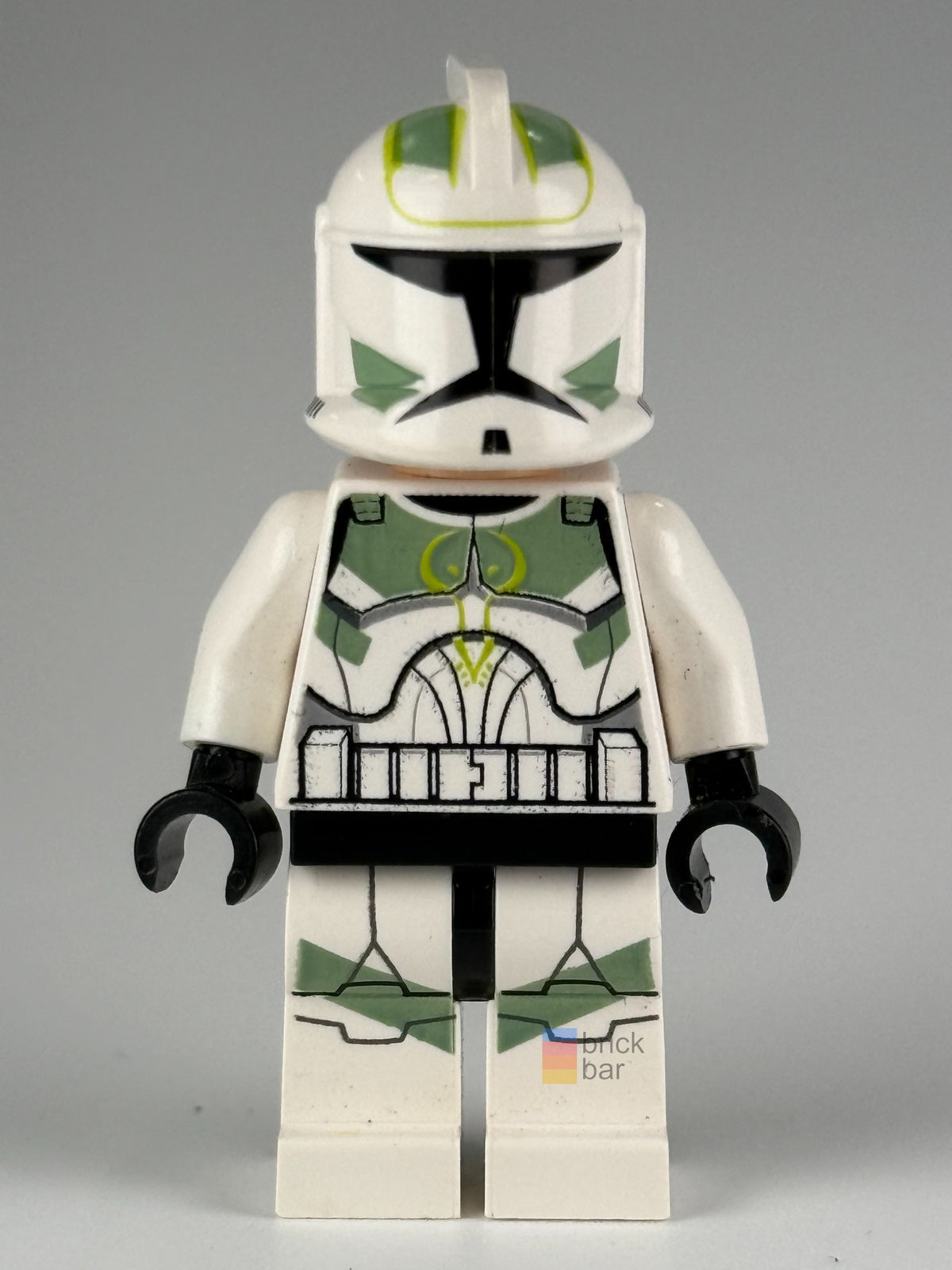 LEGO Star Wars Horn Company Clone Trooper sw0298 front view – Brick Bar™