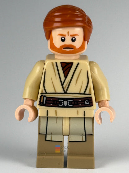 Obi-Wan Kenobi sw0535 LEGO Star Wars minifigure face-detail view – Brick Bar™