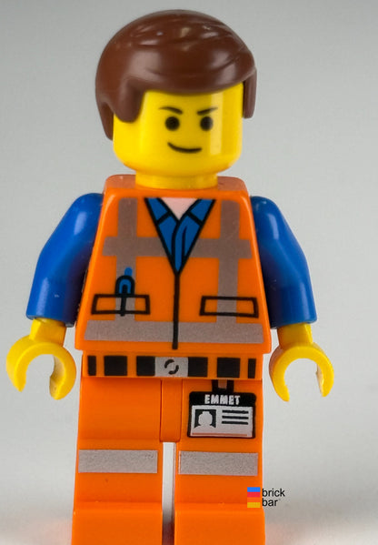 Emmet tlm087 LEGO The LEGO Movie minifigure, front smile view; original Brick Bar photograph