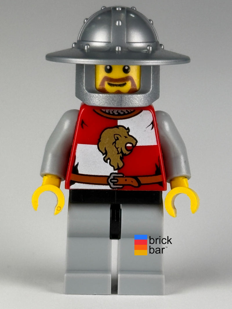 Kingdoms Lion Knight cas445 LEGO® Castle Minifigure front view — Brick Bar™