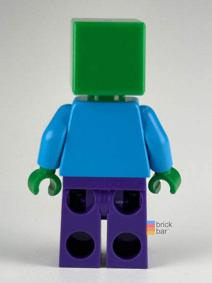 Zombie Dark Purple Legs min010 LEGO® Minecraft minifigure back view — Brick Bar