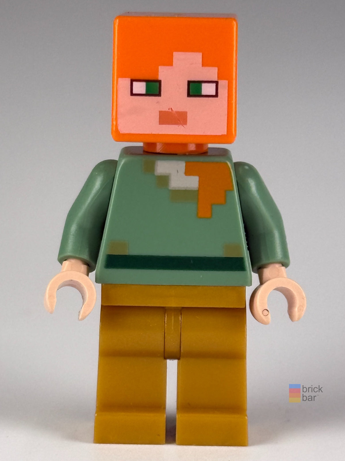 Alex min047 LEGO® Minecraft Minifigure front view — Brick Bar™