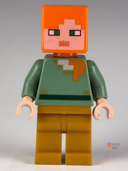 Alex min047 LEGO® Minecraft Minifigure front view — Brick Bar™