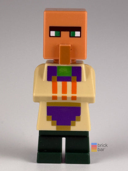 Villager Cleric Desert Biome Outfit min076 LEGO® Minecraft minifigure front view — Brick Bar