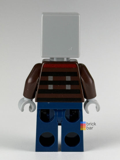Illager Vindicator Wide Eyes min078 LEGO® Minecraft minifigure back view — Brick Bar