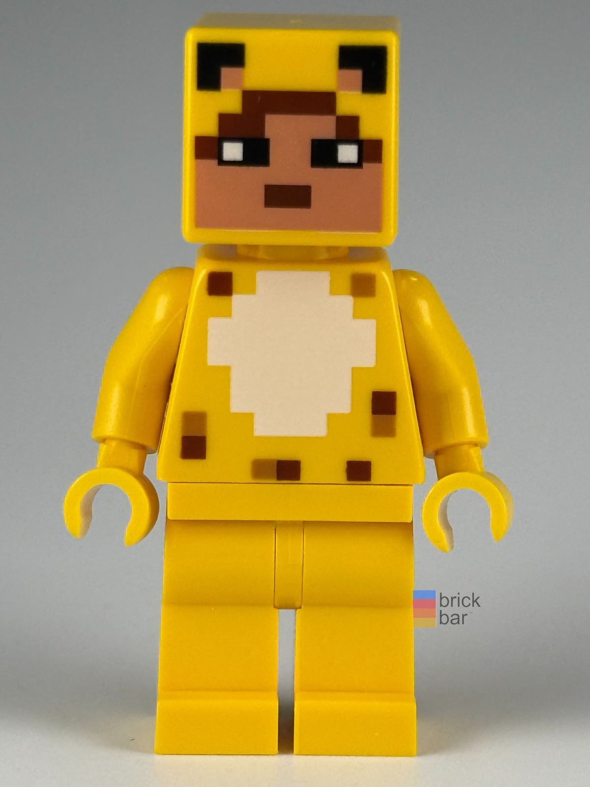Ocelot Skin min107 LEGO® Minecraft Minifigure front view — Brick Bar™