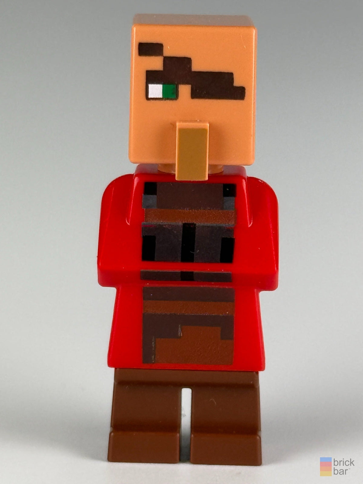 Villager Blacksmith min121 LEGO® Minecraft Minifigure front view — Brick Bar™
