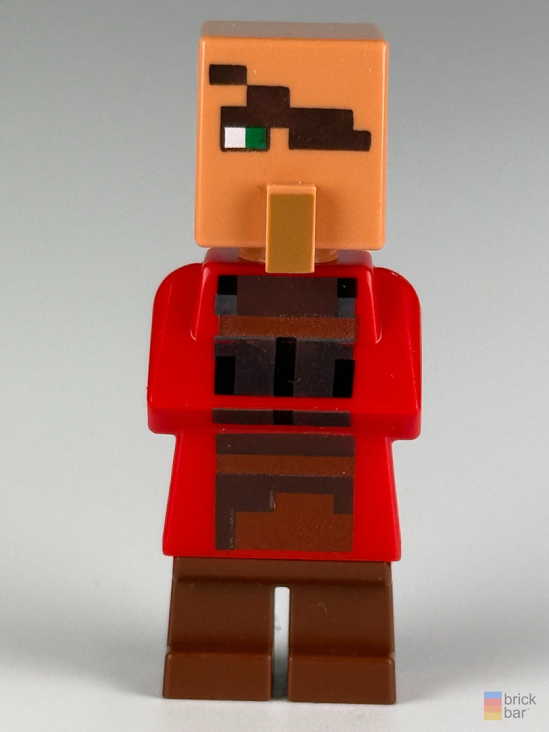Villager Blacksmith min121 LEGO® Minecraft Minifigure front view — Brick Bar™