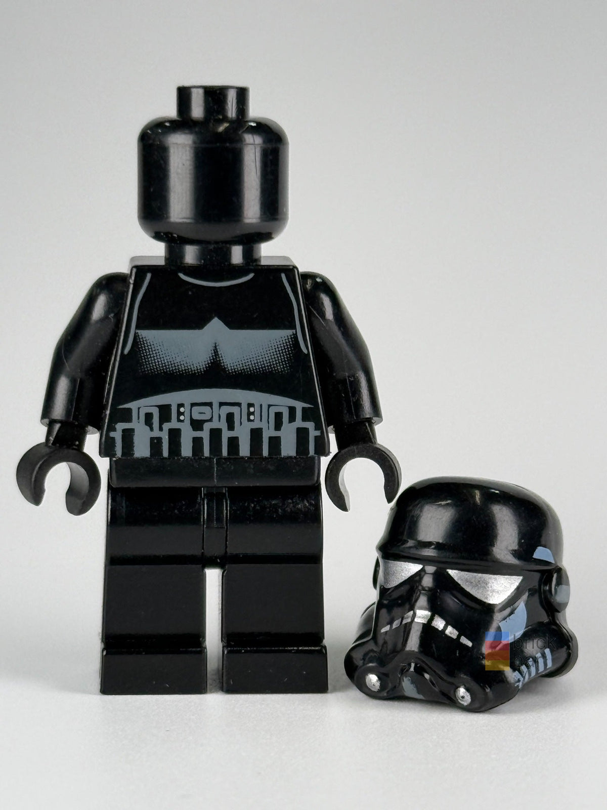 Imperial Shadow Trooper sw0166b LEGO Star Wars minifigure helmet removed view — Brick Bar