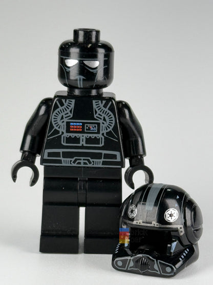 Imperial V-wing Pilot sw0304 LEGO Star Wars minifigure helmet off view – Brick Bar