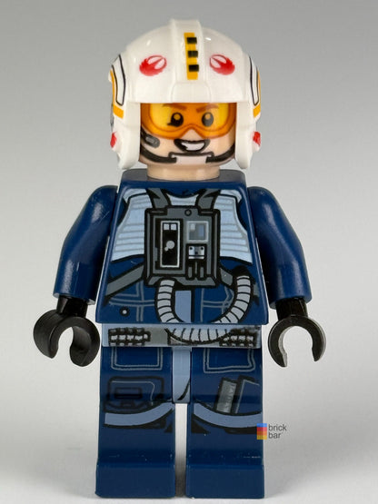 Rebel Y-wing Pilot sw0801 LEGO Star Wars minifigure front smiling face — Brick Bar