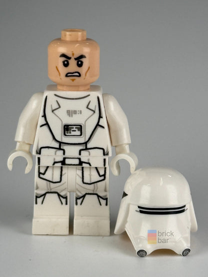 First Order Snowtrooper without Backpack sw0875 LEGO® Star Wars minifigure helmet-off view – Brick Bar™ original photograph