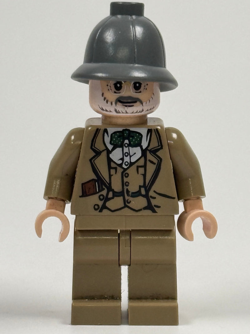 Pre-owned LEGO Professor Henry Jones Sr. iaj002 with dark bluish gray pith helmet and dark tan suit