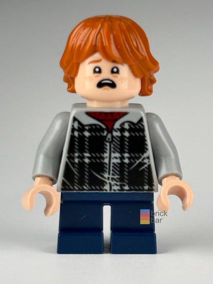 Brick Bar original photograph of Ron Weasley - Plaid Hoodie hp154, scared expression front view