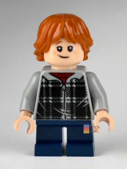 Brick Bar original photograph of Ron Weasley - Plaid Hoodie hp154, smiling expression front view
