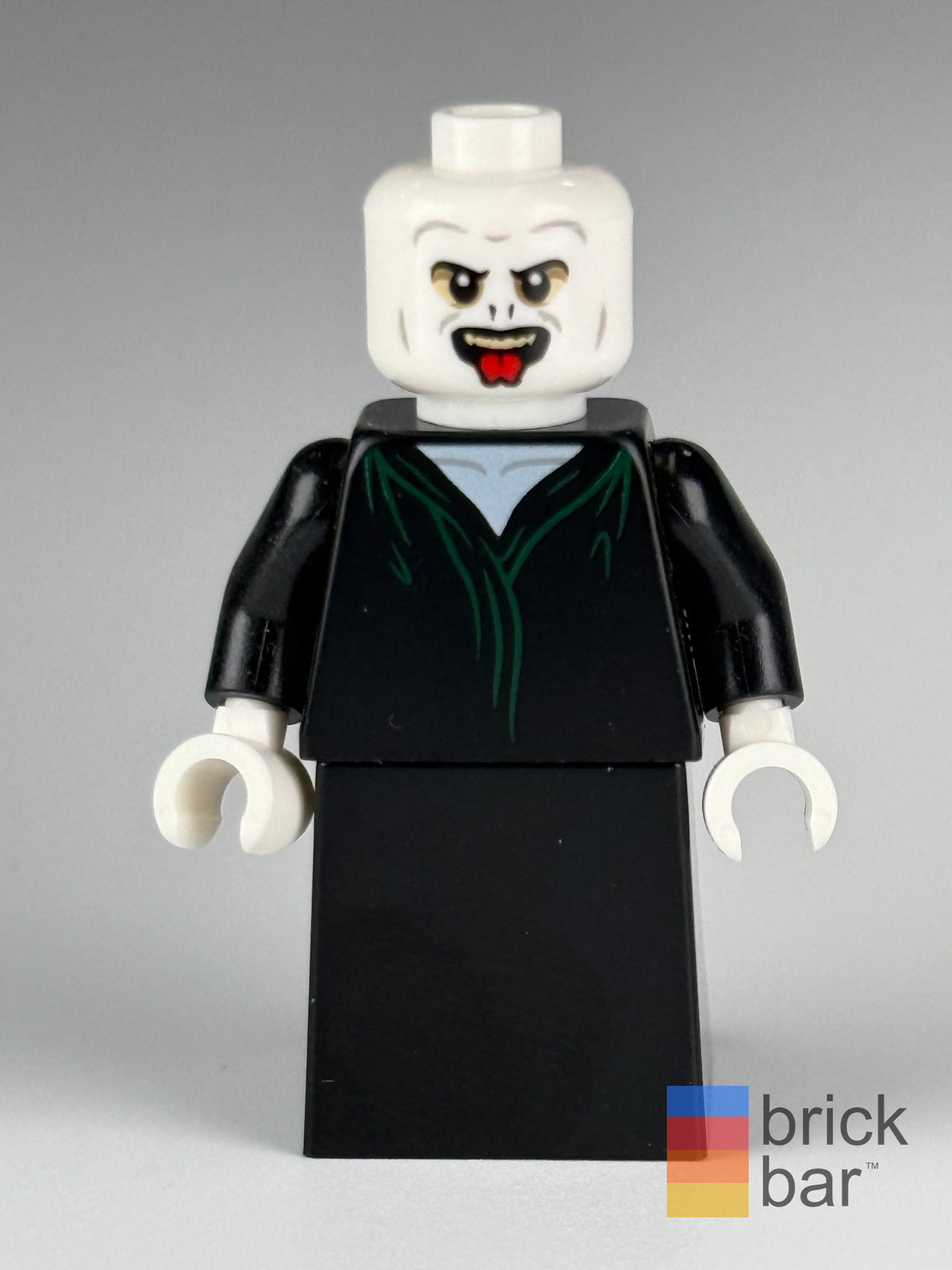 Brick Bar original photograph of Lord Voldemort - White Head, Black Skirt, Tongue hp373, front view