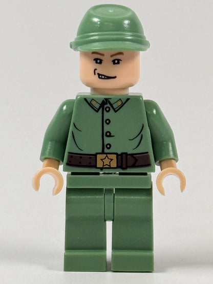 Actual pre-owned LEGO Indiana Jones Russian Guard 1 iaj013 front view