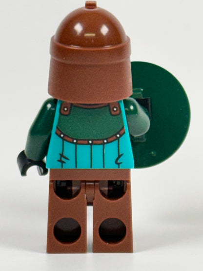 Actual pre-owned LEGO Kraken Warrior male idea229 back view with shield