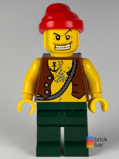 Pirate pi130 front view - genuine pre-owned LEGO minifigure