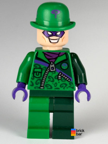 The Riddler - Green and Dark Green Zipper Outfit sh0088 LEGO minifigure, front view