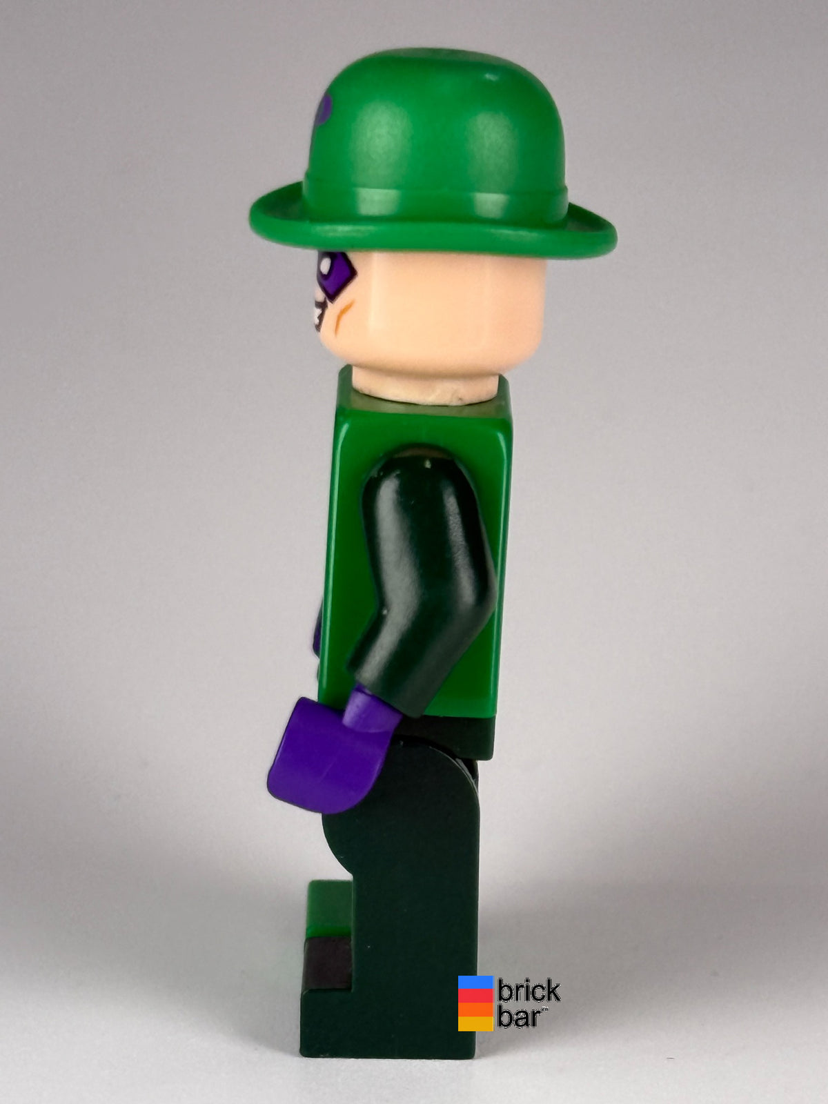 The Riddler - Green and Dark Green Zipper Outfit sh0088 LEGO minifigure, side view