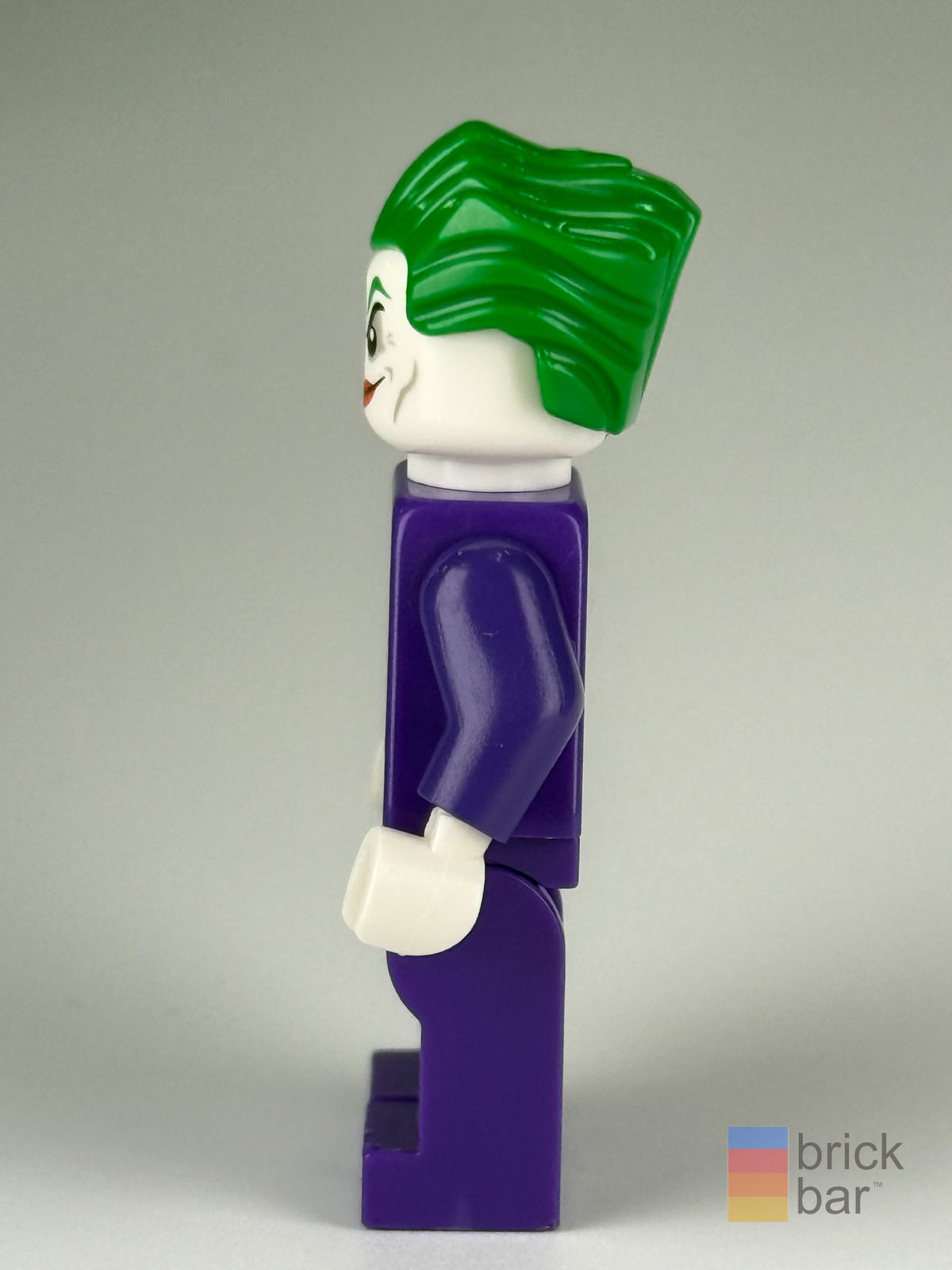 Brick Bar original photograph of The Joker - Medium Azure Vest, Lime Bow Tie, Large Smile / Smirk sh0206, side view