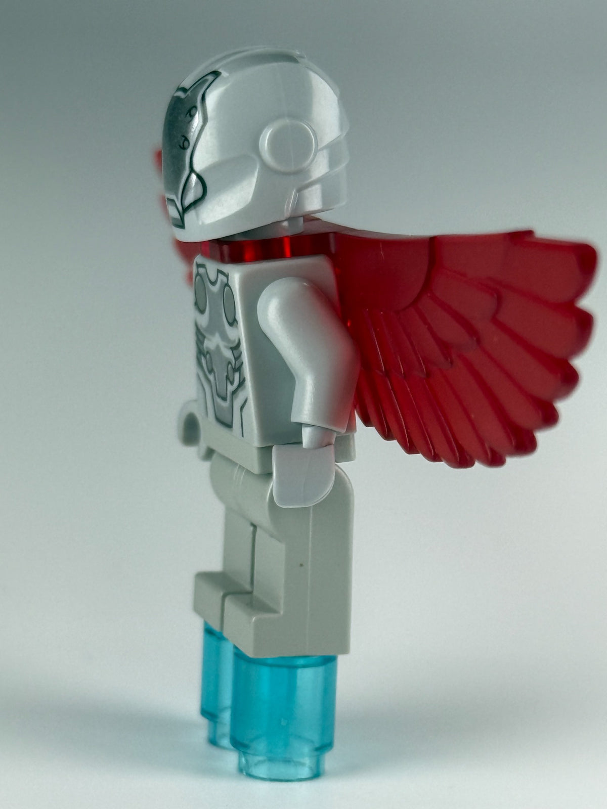 Super-Adaptoid sh0366 left side with translucent light-blue foot repulsors and red wings