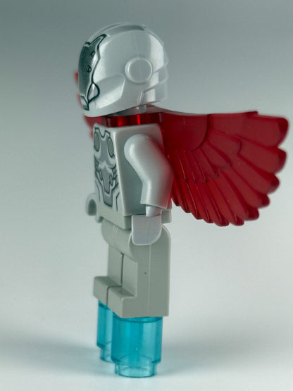 Super-Adaptoid sh0366 left side with translucent light-blue foot repulsors and red wings
